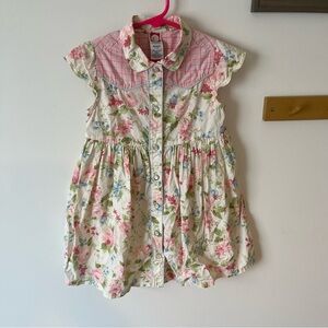 Y2K vintage Gymboree 4T Button-Up Dress with Pink Accents